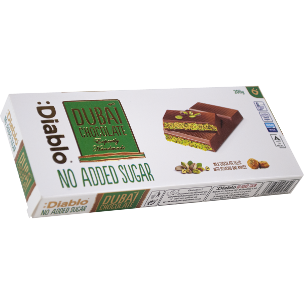 Σοκολάτα Dubai χωρίς προσθήκη ζάχαρης 200g Diablo Σοκολάτα Dubai χωρίς προσθήκη ζάχαρης 200g Diablo